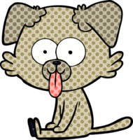 cartoon sitting dog with tongue sticking out png