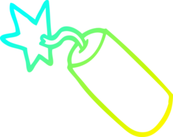 cold gradient line drawing of a cartoon dynamite png