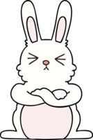 main tiré excentrique dessin animé lapin png