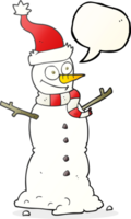 hand drawn speech bubble cartoon snowman png