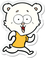 sticker van een cartoon van een lachende teddybeer png