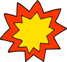 explosion de feu de dessin animé doodle png