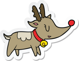 sticker of a cartoon christmas reindeer png