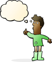 cartoon poor man with thought bubble png