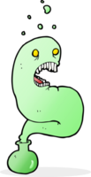 fantasma de halloween dos desenhos animados na garrafa png