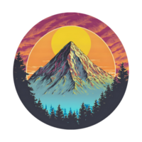 montagna illustrazione, montagna logo trasparente sfondo png