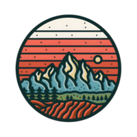 Mountain illustration, mountain logo transparent background png