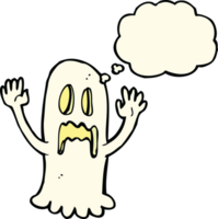 cartoon spooky ghost with thought bubble png