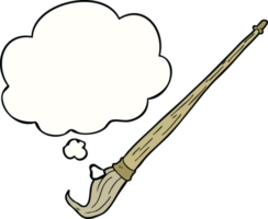 cartoon paint brush with thought bubble png