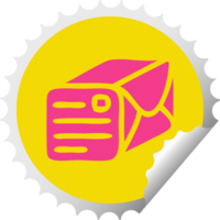 circulaire pellen sticker tekenfilm van een papier pakket png