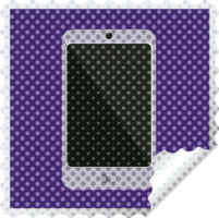 timbre autocollant carré graphique de téléphone portable png