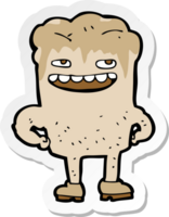 sticker of a cartoon bad tooth png