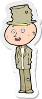 sticker of a cartoon funny hobo man png