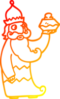 warm gradient line drawing of a one of the three wise men cartoon png