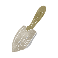 hand retro cartoon trowel png