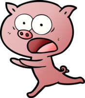 Cartoon-Schwein läuft png