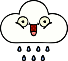 comic book style cartoon of a rain cloud png