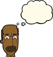 cartoon annnoyed old man with thought bubble png