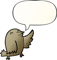 cartoon bird with speech bubble in smooth gradient style png