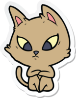 sticker of a confused cartoon cat png