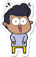 sticker of a cartoon excited man png