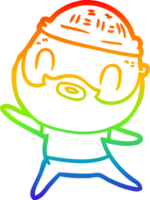 Regenbogen Gradient Linie Zeichnung von ein Karikatur bärtig Mann png
