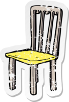 retro distressed sticker of a cartoon old chair png