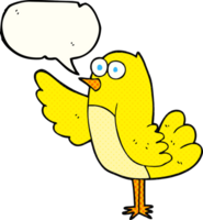 hand drawn comic book speech bubble cartoon bird png