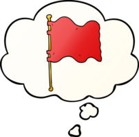 dessin animé drapeau avec pensée bulle dans lisse pente style png