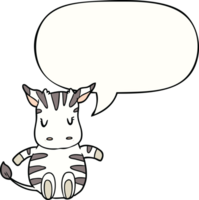 fofa desenho animado zebra com discurso bolha png