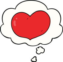 cartoon love heart with thought bubble png