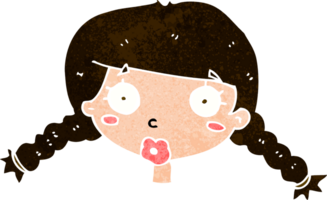 cara femenina confundida de dibujos animados png