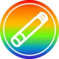 aceso cigarro circular ícone com arco Iris gradiente terminar png