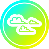 clima nube circular icono con frio degradado terminar png