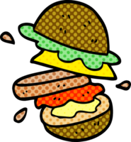 dessin animé doodle d'un hamburger png