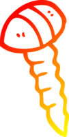 warm gradient line drawing of a cartoon screw png