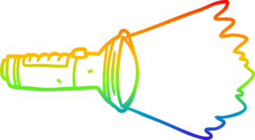 rainbow gradient line drawing of a electric torch shining png