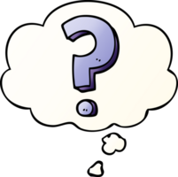 cartoon question mark with thought bubble in smooth gradient style png