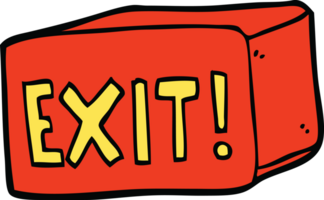 tecknad doodle exit tecken png