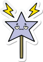 sticker of a cute cartoon magic wand png