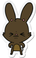 sticker of a cute cartoon rabbit png