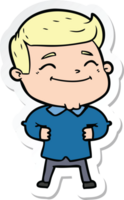 sticker of a happy cartoon man png