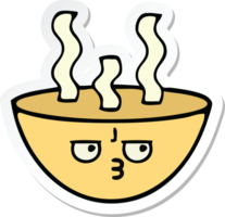 klistermärke av en söt tecknad skål med varm soppa png