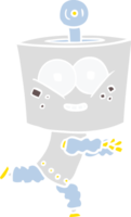 happy flat color style cartoon robot png