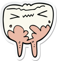 adesivo di un cartone animato cattivo dente png