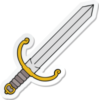 autocollant d'une épée de dessin animé png