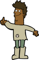 cartoon positive thinking man in rags png