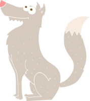 flat color illustration of wolf png