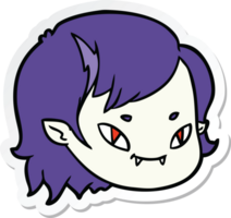 autocollant d'un visage de fille vampire dessin animé png