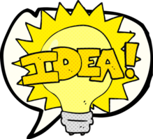 hand drawn comic book speech bubble cartoon idea light bulb symbol png